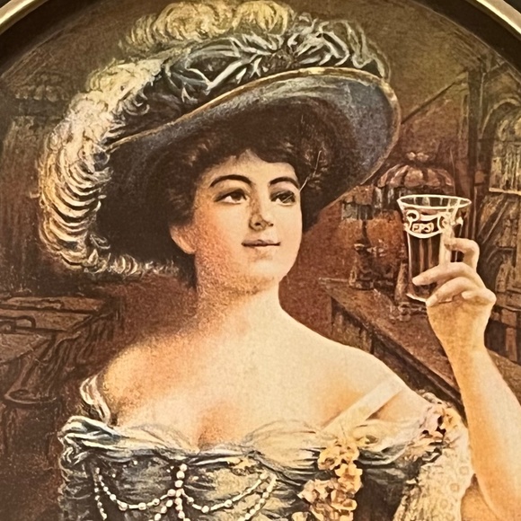 Vintage Tin Oval Pepsi Cola Lady in Blue Tip Tray - Delicious Healthful 5 cents - Picture 7 of 8
